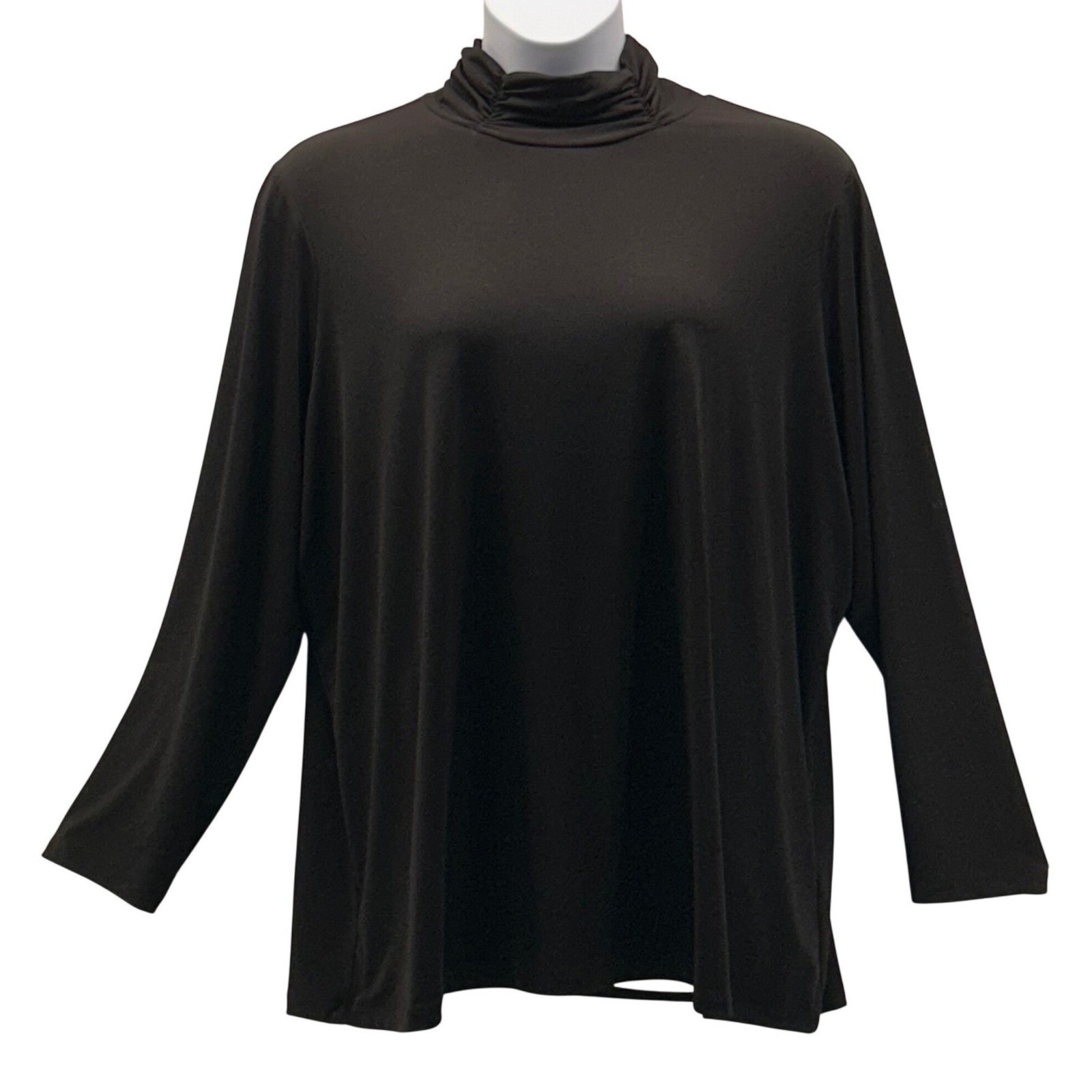 Susan Graver Turtleneck Top Black 3x